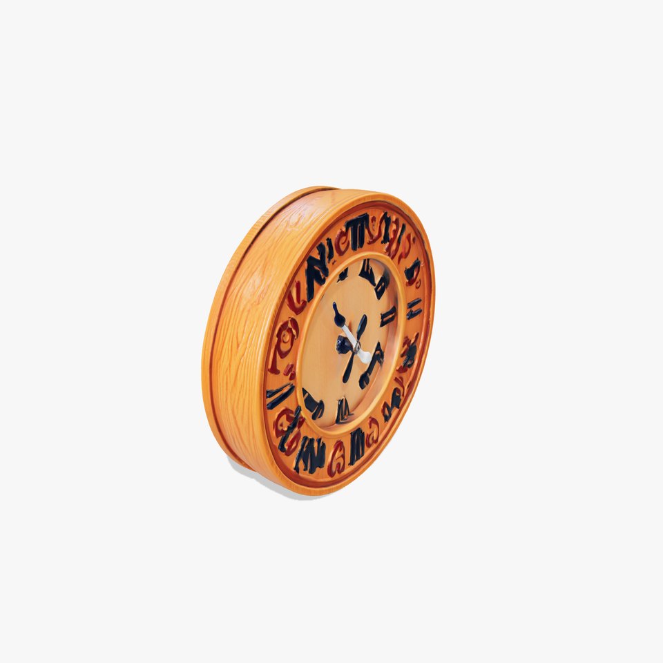 HandCarved Wooden Clock Rustic Model Pack